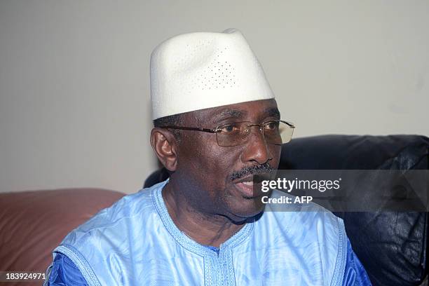 Opposition leader Sydia Toure is interviewed on October 9, 2013 after International observers said last month's polls in Guinea had been marred by...