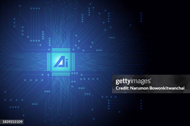 cpu and artificial intelligence vector background - text vector stock pictures, royalty-free photos & images