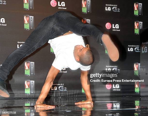 Brahim Zaibat presents the new smartphone LG G2 on October 9, 2013 in Madrid, Spain.