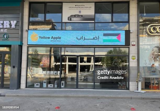 View of closed shutters and schools during a one-day strike in solidarity with Gaza, in Beirut, Lebanon on December 11, 2023. Lebanon announced the...