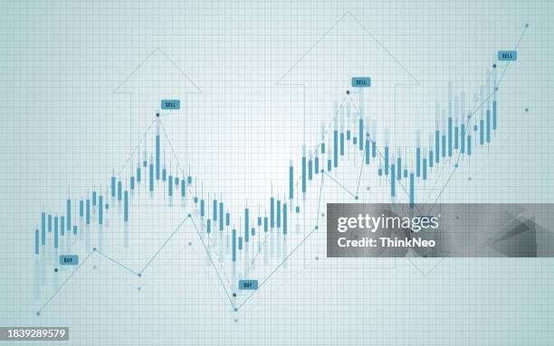 business candle stick graph chart of stock market investment trading, bullish point, bearish point. - white background stock illustrations