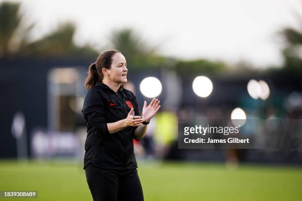 United States interim head coach Twila Kilgore looks after a match against China PR at DRV PNK Stadium on December 02, 2023 in Fort Lauderdale,...