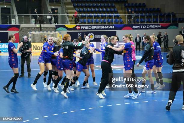 During the 26th IHF Women's World Championship Handball Preliminary Round Group H match between Ukraine and Netherlands at Arena Nord on December 8,...