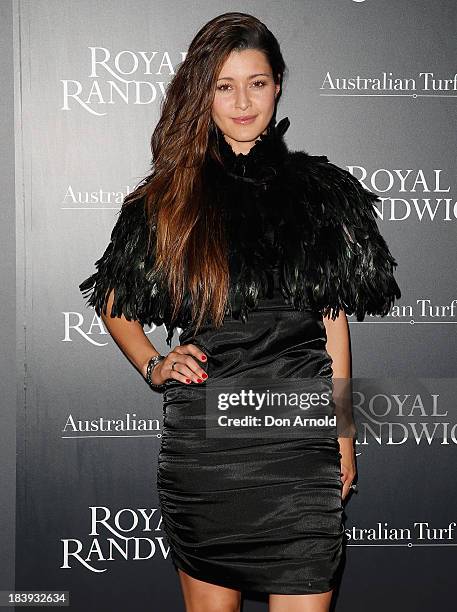 Michelle Leslie attends the Gala Launch event to celebrate the new Australian Turf Club Grandstand at Royal Randwick Racecourse on October 10, 2013...