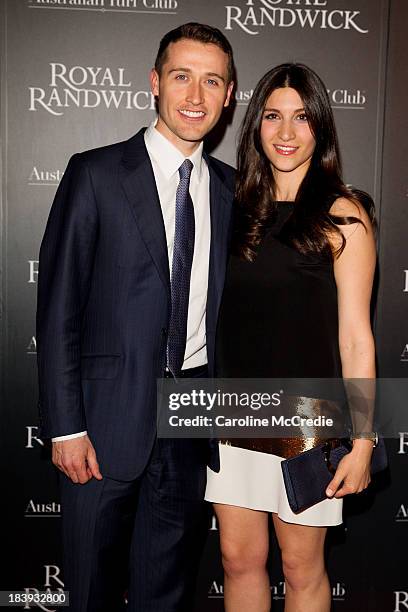 Tom Waterhouse and Hoda Waterhouse attend the Gala Launch event to celebrate the new Australian Turf on October 10, 2013 in Sydney, Australia.