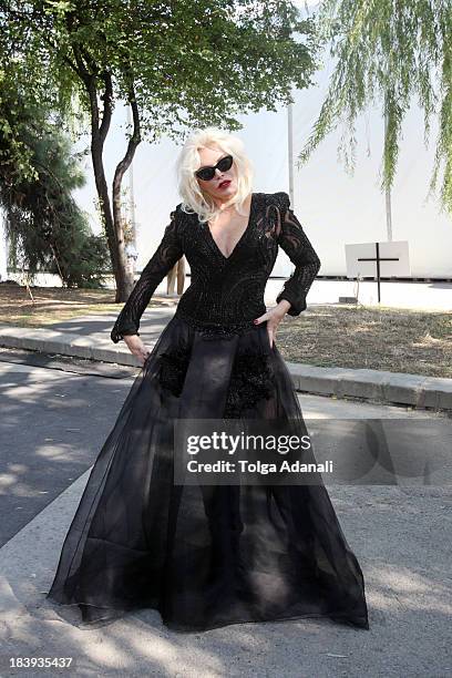 Ajda Pekkan attends Mercedes-Benz Fashion Week Istanbul s/s 2014 presented by American Express on October 10, 2013 in Istanbul, Turkey.