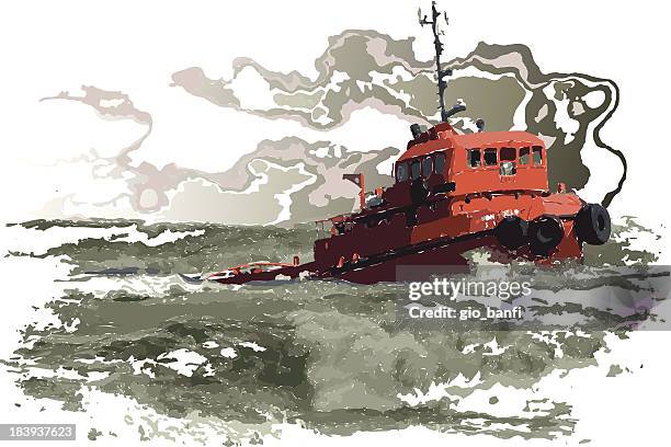 ship in storm - rough seas stock illustrations