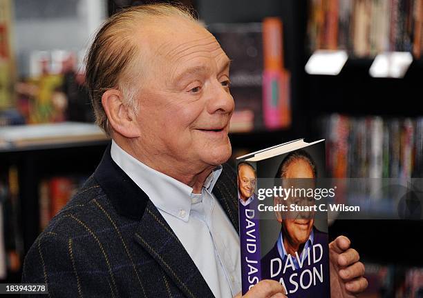 David Jason meets fans and signs copies of his book 'My Lovely Jubbly Life' at Waterstone's, Piccadilly on October 10, 2013 in London, England.