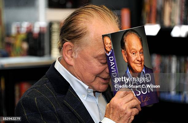 David Jason meets fans and signs copies of his book 'My Lovely Jubbly Life' at Waterstone's, Piccadilly on October 10, 2013 in London, England.