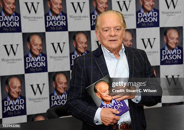 David Jason meets fans and signs copies of his book 'My Lovely Jubbly Life' at Waterstone's, Piccadilly on October 10, 2013 in London, England.