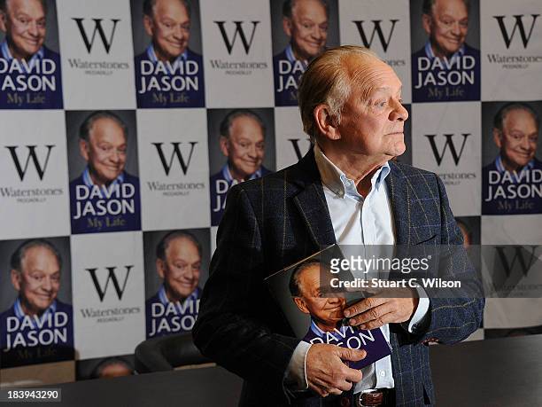 David Jason meets fans and signs copies of his book 'My Lovely Jubbly Life' at Waterstone's, Piccadilly on October 10, 2013 in London, England.