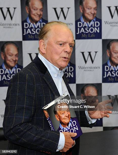 David Jason meets fans and signs copies of his book 'My Lovely Jubbly Life' at Waterstone's, Piccadilly on October 10, 2013 in London, England.