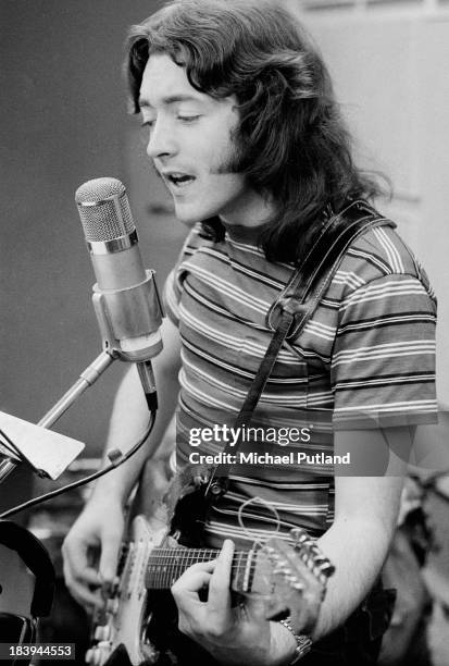 Irish singer and guitarist Rory Gallagher in a studio, July 1973.