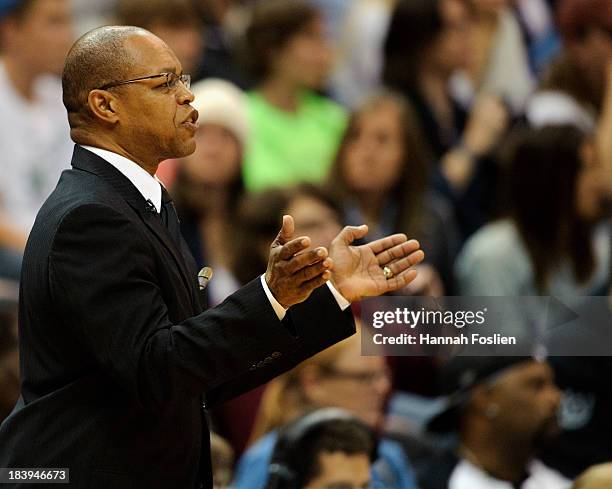 Fred Williams of the Atlanta Dream looks on during Game One of the 2013 WNBA Finals on October 6, 2013 at Target Center in Minneapolis, Minnesota....