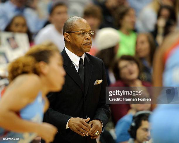 Fred Williams of the Atlanta Dream looks on during Game One of the 2013 WNBA Finals on October 6, 2013 at Target Center in Minneapolis, Minnesota....