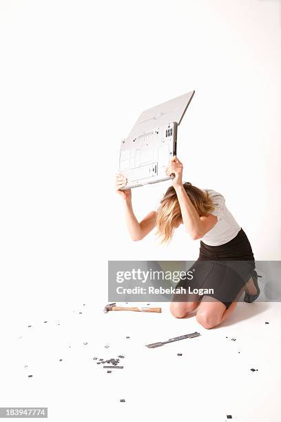 Girl Punch Computer 50 Woman Smashing Computer Stock Photos, High-Res Pictures, and Images ...