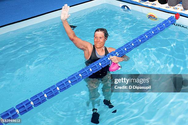 Diana Nyad attends the "Swim for Relief" Benefiting Hurricane Sandy Recovery at Herald Square on October 10, 2013 in New York City.