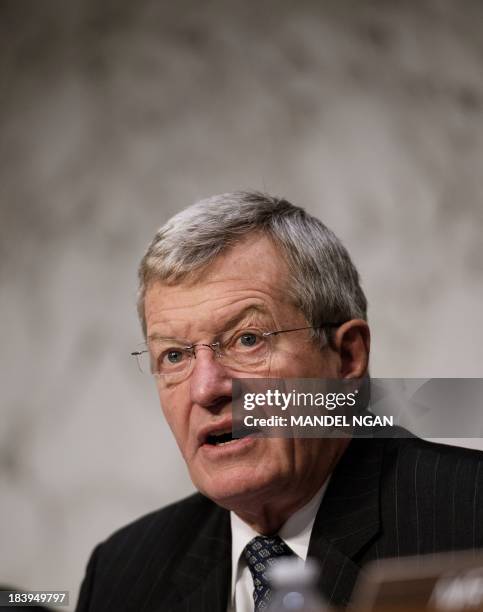 Senate Finance Committee Chairman Max Baucus , D-MT, speaks before US Treasury Secretary Jacob Lew testimony to Senate Finance Committee on the debt...