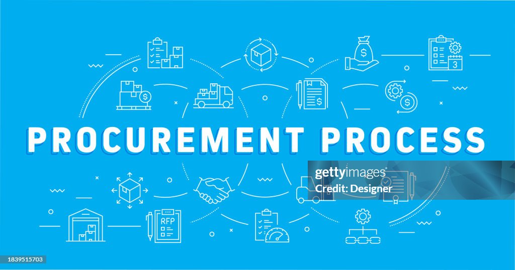 Process Overview Banner Procurement Process Related Line Style Banner Design For Web Page ...
