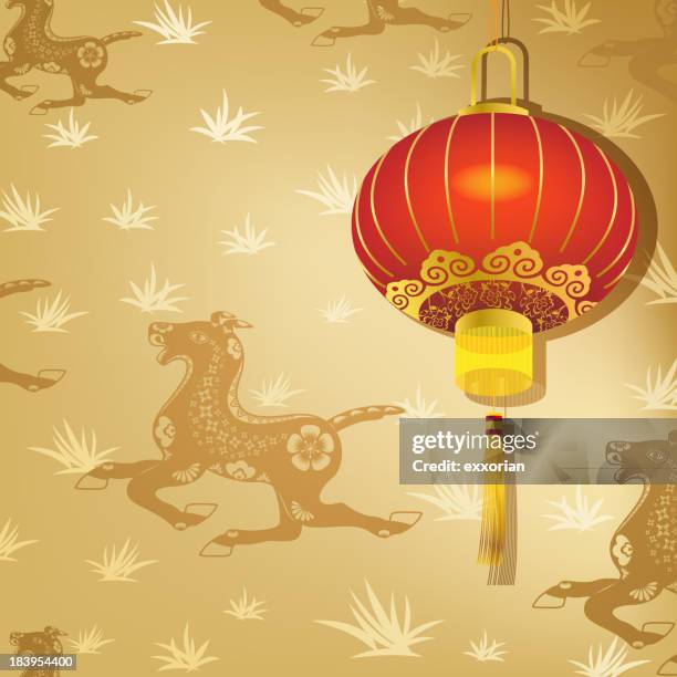 chinese lantern on horse background - paper lantern texture stock illustrations