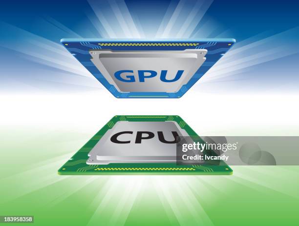 cpu and gpu - amd gpu stock illustrations