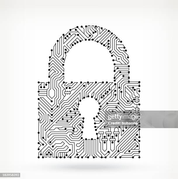 circuit board lock - security vault stock illustrations