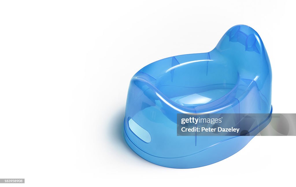 Boy's blue potty