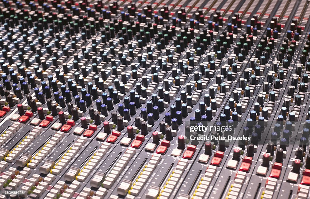 Recording studio mixing desk