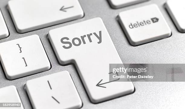 sorry on computer keyboard - apology stock pictures, royalty-free photos & images