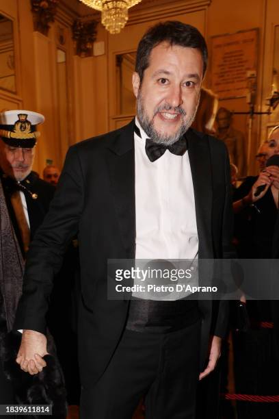 Matteo Salvini attends the 2023/2024 Season Inauguration at Teatro Alla Scala on December 07, 2023 in Milan, Italy.