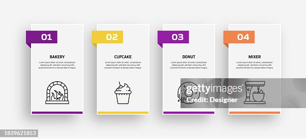 Bakery Related Process Infographic Template. Process Timeline Chart. Workflow Layout with Linear Icons Bakery Related Process Infographic Template. Process Timeline Chart. Workflow Layout with Linear Icons