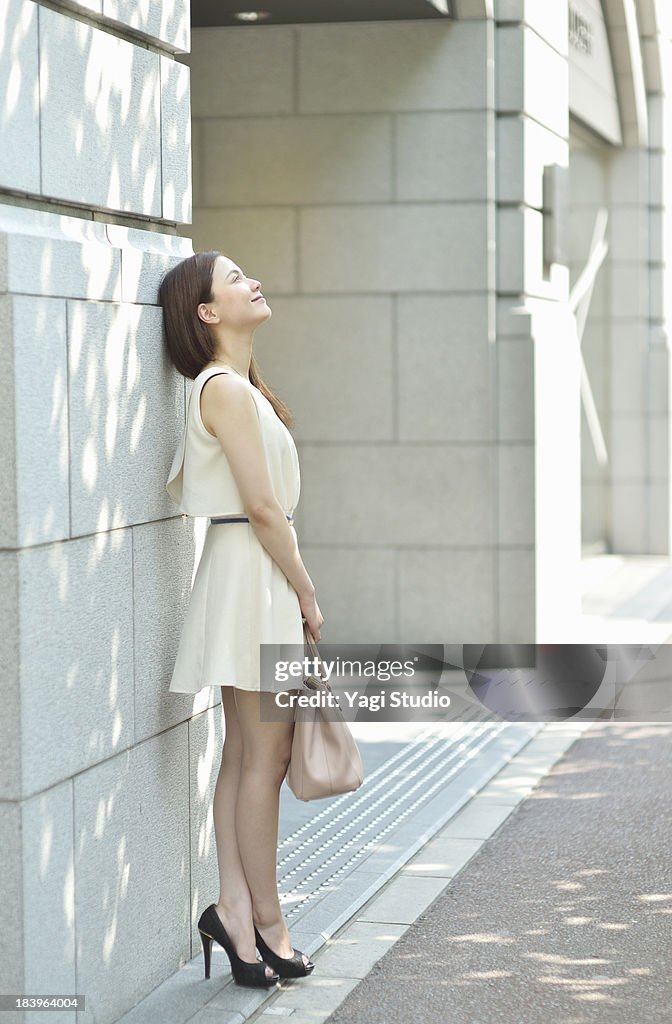 Woman standing in the city of Kyoto