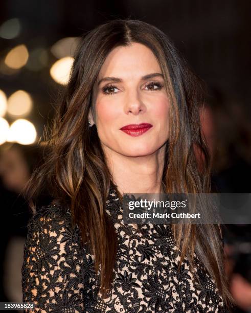 Sandra Bullock attends a screening of "Gravity" during the 57th BFI London Film Festival at Odeon Leicester Square on October 10, 2013 in London,...