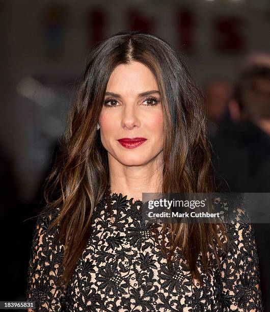 Sandra Bullock attends a screening of "Gravity" during the 57th BFI London Film Festival at Odeon Leicester Square on October 10, 2013 in London,...