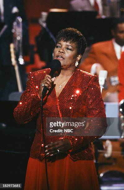 Episode 136 -- Pictured: Musical guest Shirley Caesar performs on December 23, 1992 --