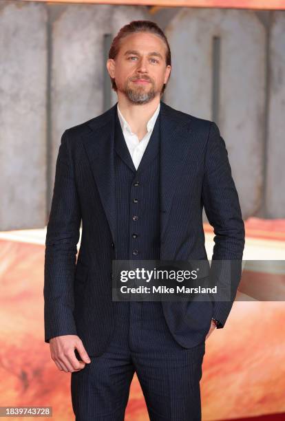 Charlie Hunnam attends the London premiere of "Rebel Moon - Part One: A Child Of Fire" at BFI IMAX Waterloo on December 07, 2023 in London, England.