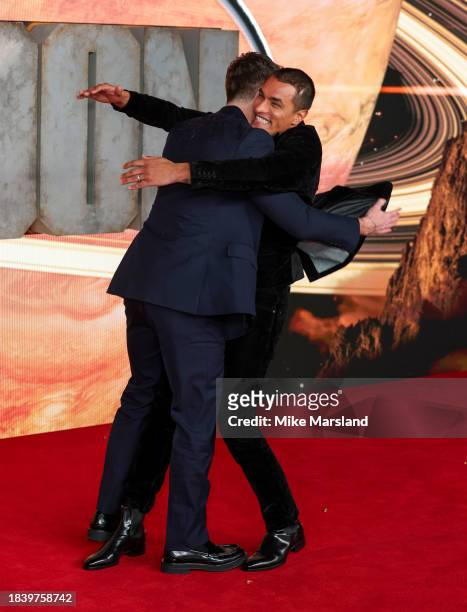 Stuart Martin and Staz Nair attend the London premiere of "Rebel Moon - Part One: A Child Of Fire" at BFI IMAX Waterloo on December 07, 2023 in...
