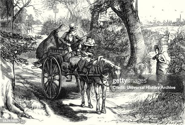 David Copperfield, 'I Saw, To My Amazement, Peggotty Burst From A Hedge And Climb Into The Cart.'