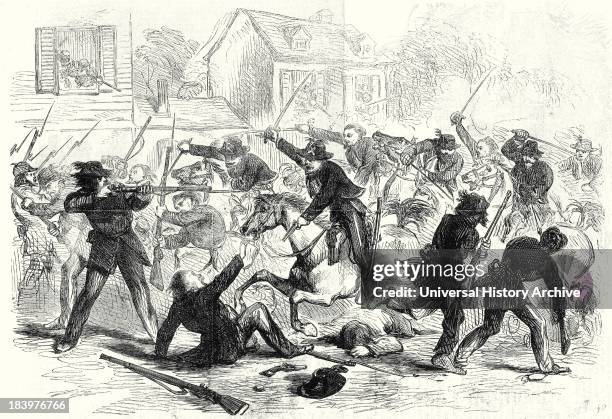 The Civil War In America; Gallant Charge Of Federal Cavalry Into Fairfax Courthouse, Virginia, 22 June, 1861