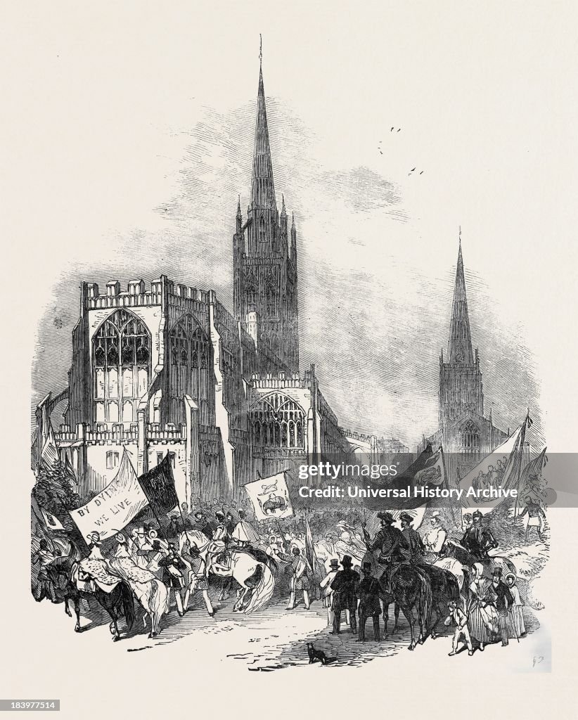 Godiva Procession At Coventry Fair, The Procession Forming At St. Michael's Church