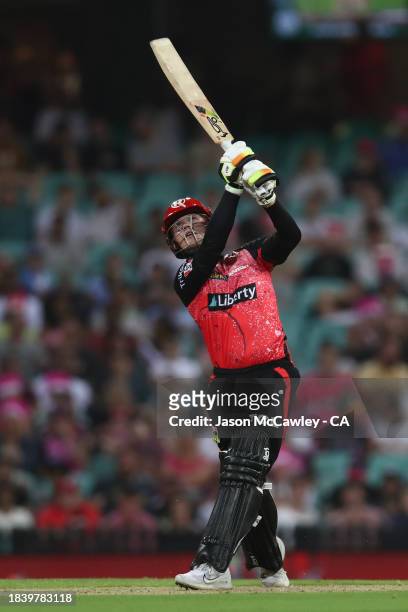Jake Fraser-McGurk of the Renegades bats during the BBL match between Sydney Sixers and Melbourne Renegades at Sydney Cricket Ground on December 08,...