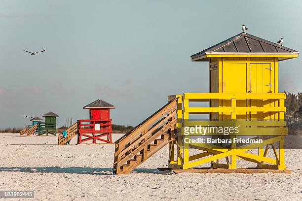 lifeguard stands - sarasota florida stock pictures, royalty-free photos & images