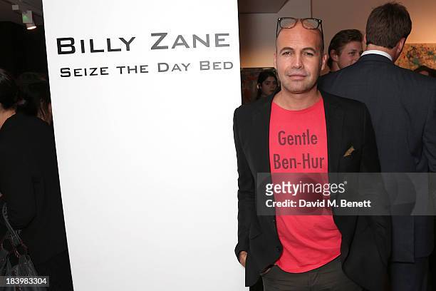 Billy Zane attends a private view 'Seize The Day Bed' by artist Billy Zane at Rook & Raven Gallery on October 10, 2013 in London, England.