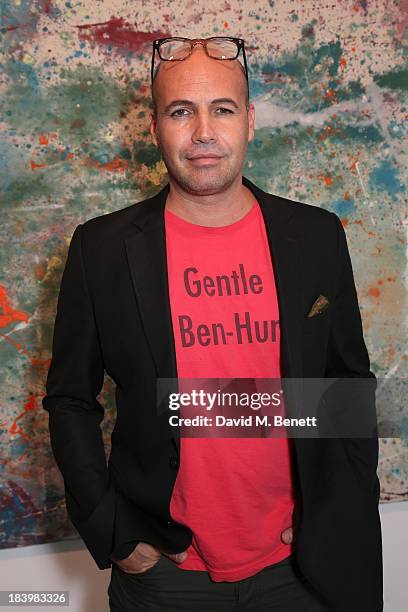 Billy Zane attends a private view 'Seize The Day Bed' by artist Billy Zane at Rook & Raven Gallery on October 10, 2013 in London, England.