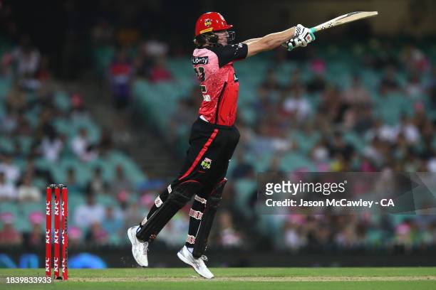 Will Sutherland of the Renegades bats during the BBL match between Sydney Sixers and Melbourne Renegades at Sydney Cricket Ground on December 08,...