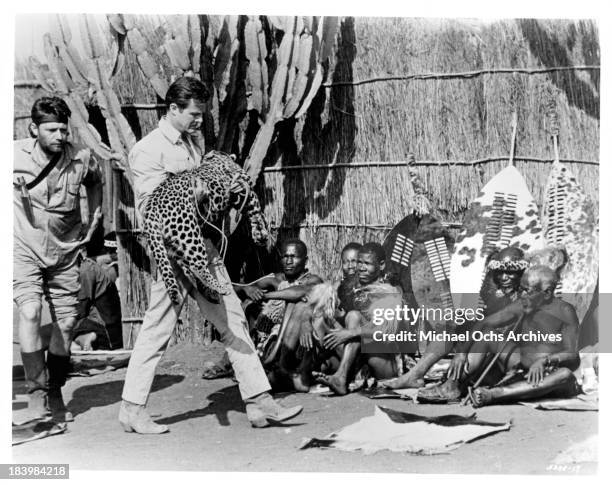 Actor Robert Culp on the set of the movie "Rhino!" in 1964.