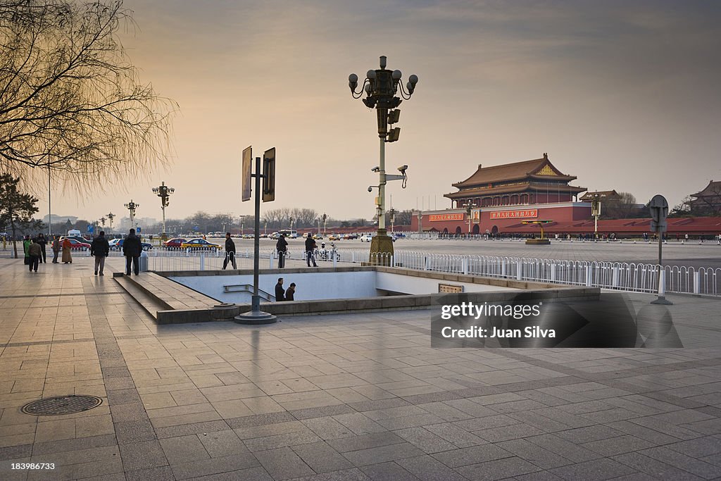 Tiananmen Square, Gate of Heavenly Peace at dusk