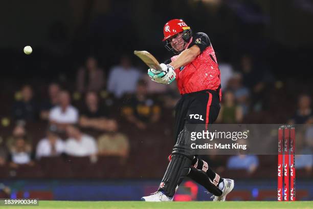 Will Sutherland of the Renegades bats during the BBL match between Sydney Sixers and Melbourne Renegades at Sydney Cricket Ground, on December 08 in...