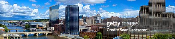 panorama of grand rapids - grand rapids michigan stock pictures, royalty-free photos & images