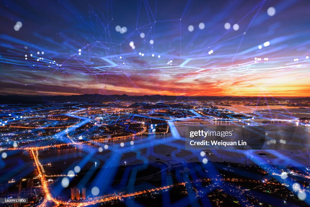 Artificial intelligence city concept